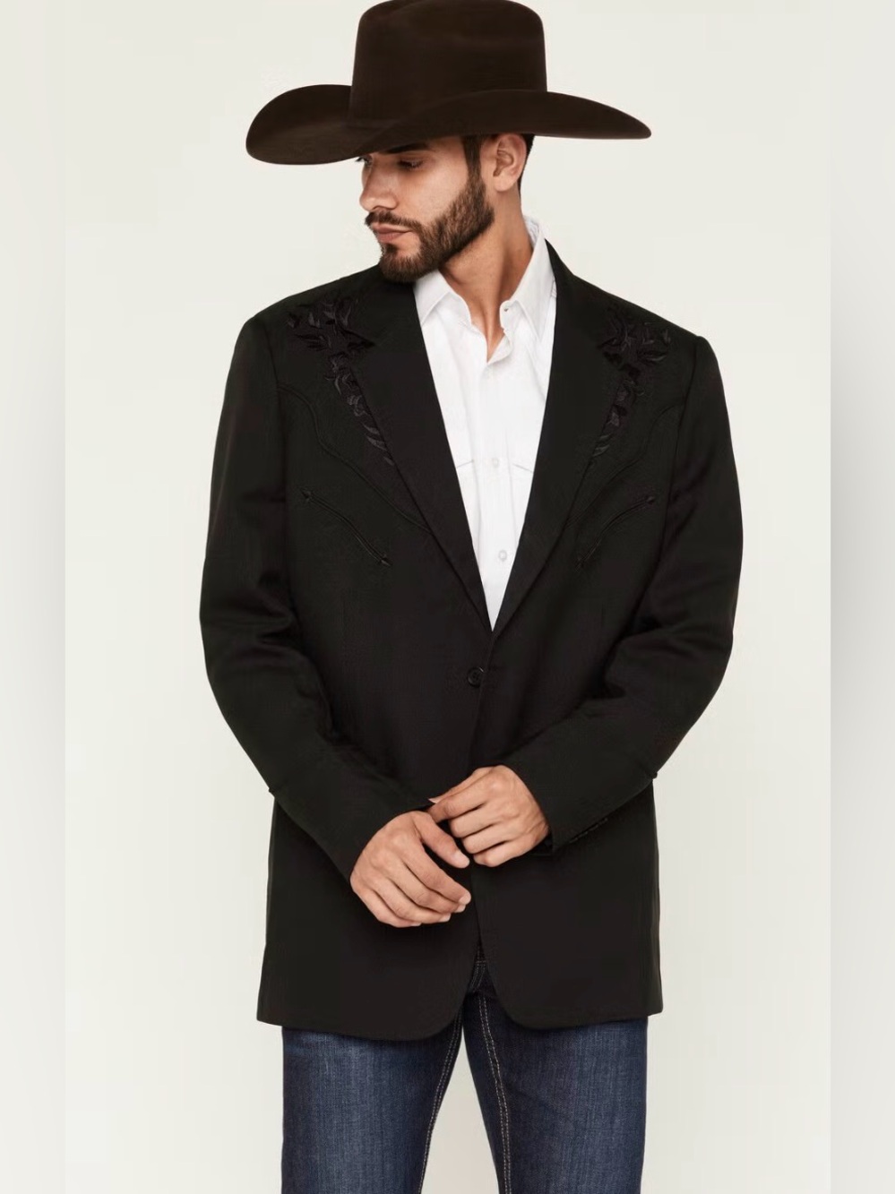 Scully Black Men’s Embroidered Western Sport Coat